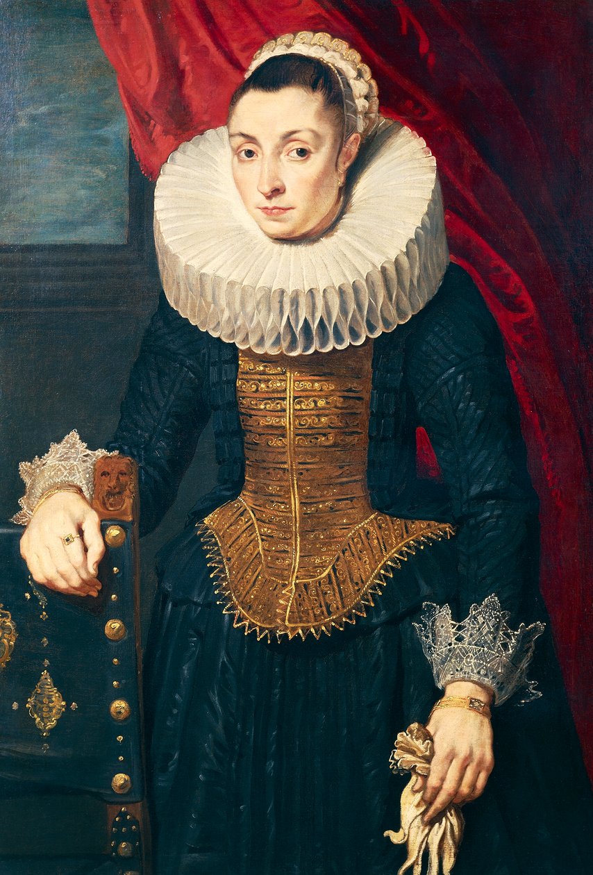Portræt af en kvinde, af en tilhænger af Anton van Dyck (1599-1641), olie på lærred. af Anthony van Dyck