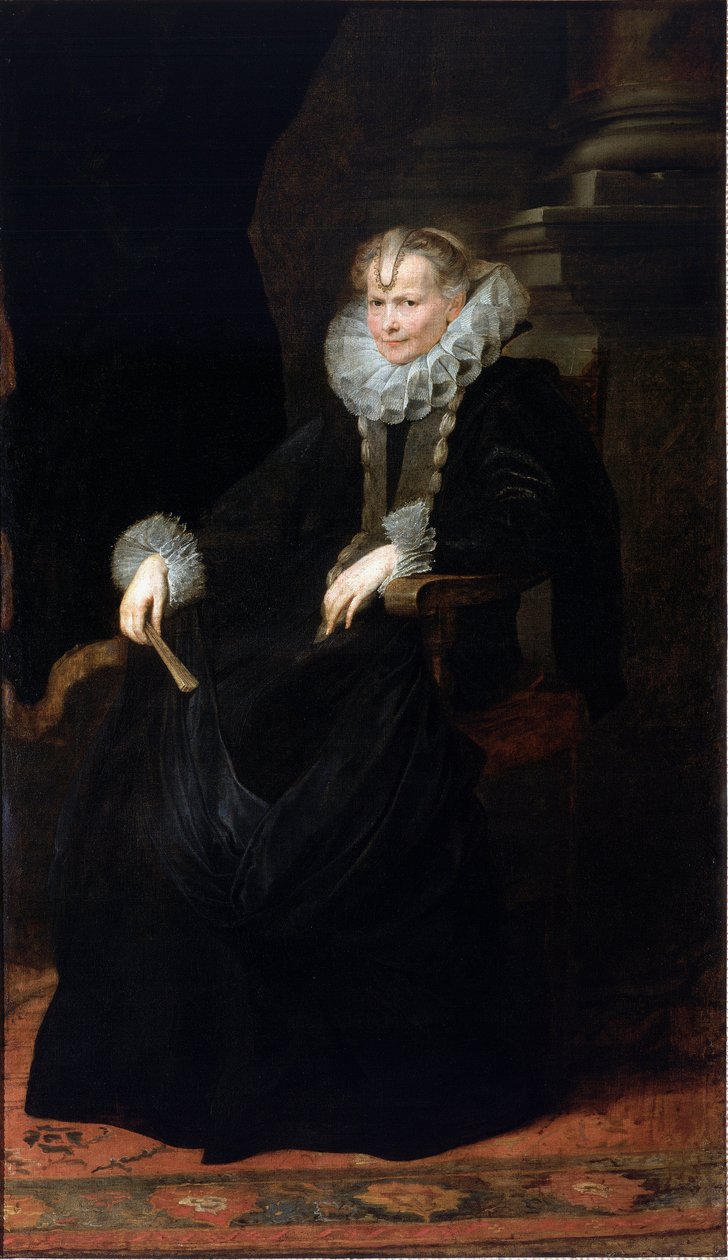 Portræt af damemedlem af familien Spinola Hun bærer en jordbærkrave. Maleri af Anonie Van Dyck (1599-1641) 1621-1623 søn. 200x116 cm Berlin, Staatliche Museen zu Berlin, GemaldeGallery af Anthony van Dyck