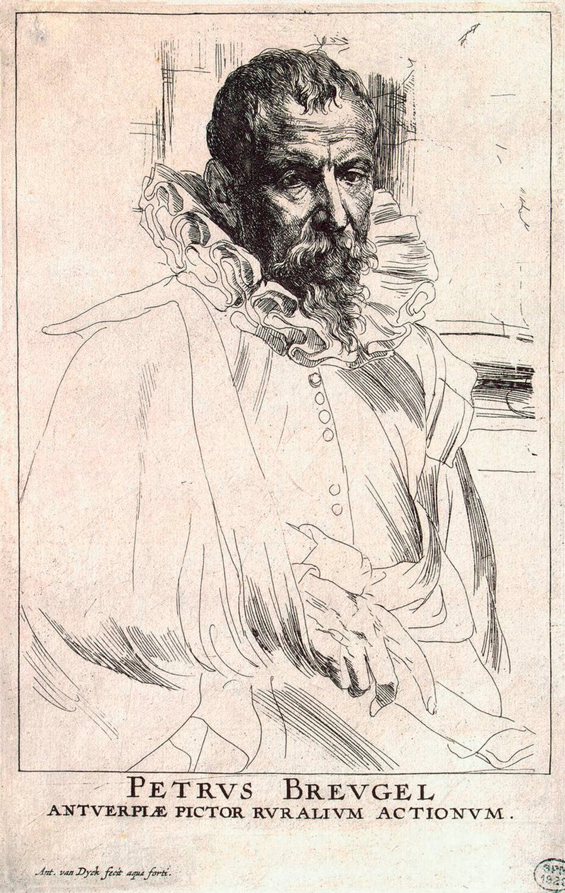 Portræt af kunstneren Pieter Bruegel den Yngre, 1564-1636, begyndelsen af det 17. århundrede af Anthony van Dyck