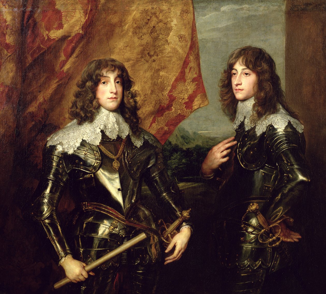 Prins Charles Louis (1617-80) Kurfyrst Pfalz og hans bror, prins Rupert (1619-82) af Pfalz, 1637 af Anthony van Dyck