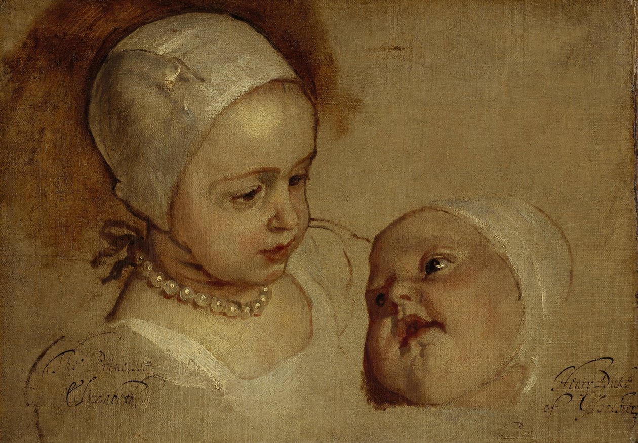Prinsesse Elizabeth, 1635–1650, og prinsesse Anne, 1637–1640. Døtre af Karl I af Anthony van Dyck