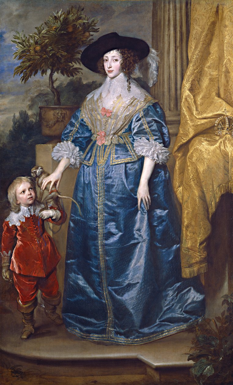 Dronning Henrietta Maria med Sir Jeffrey Hudson af Anthony van Dyck