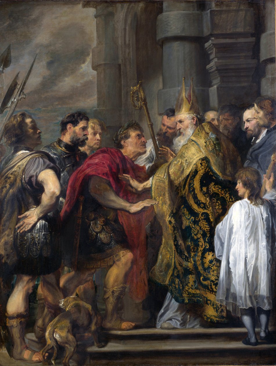 Saint Ambrose spærrer Theodosius fra Milanos domkirke af Anthony van Dyck