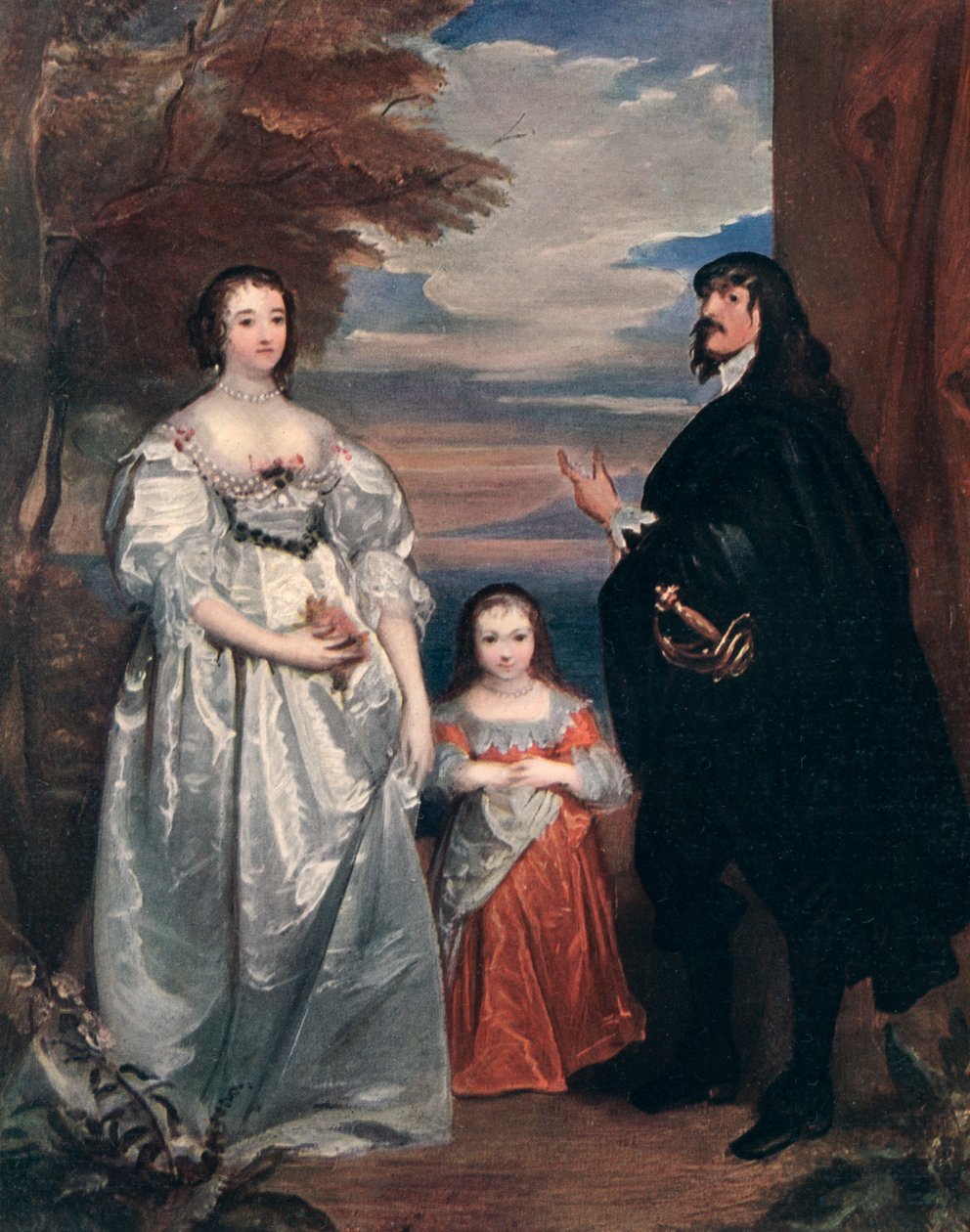 Jarlen og grevinden af Derby og barn, 1632-1641 1910. af Anthony van Dyck