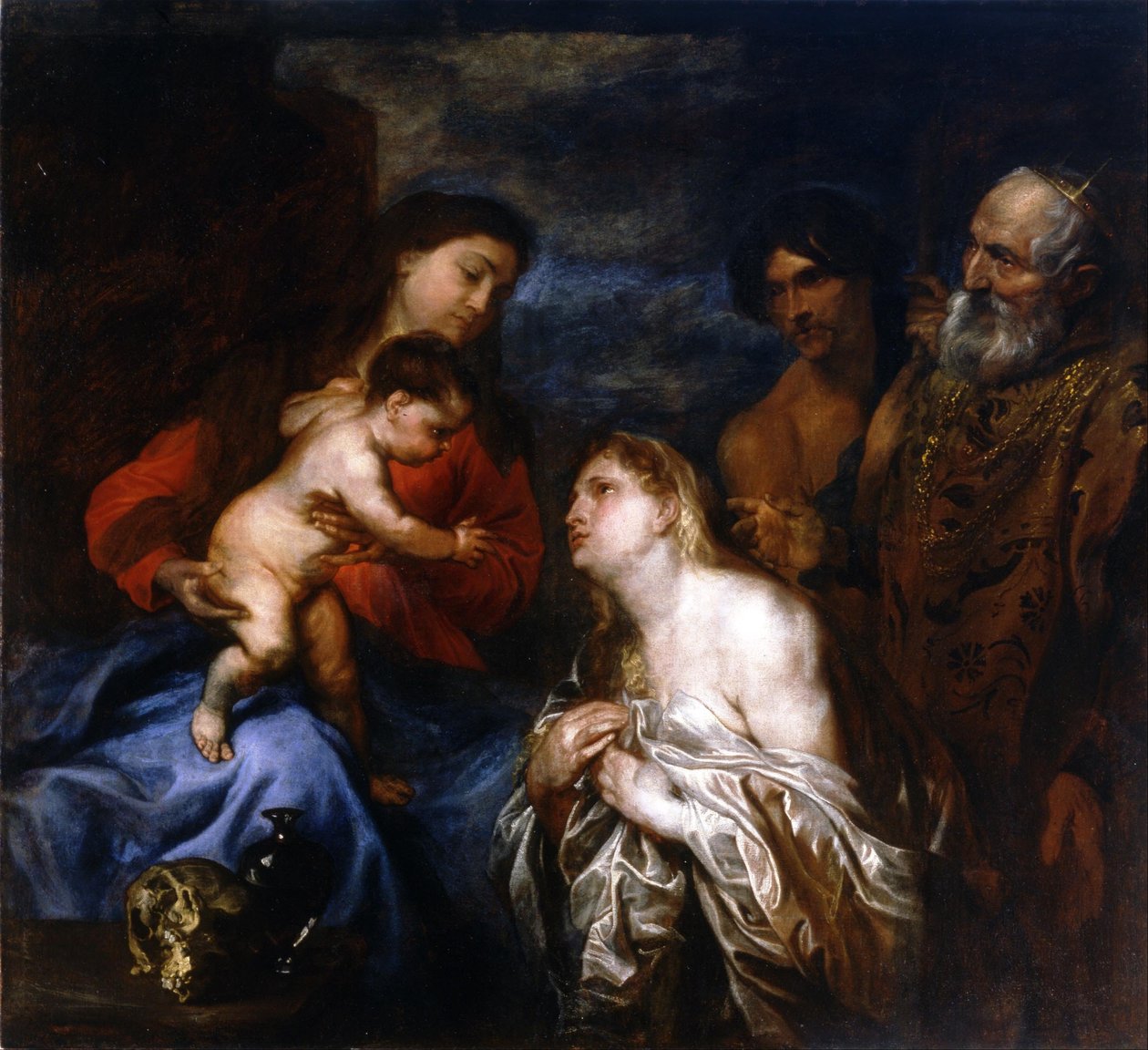 Jomfruen og barnet med angrende syndere af Anthony van Dyck