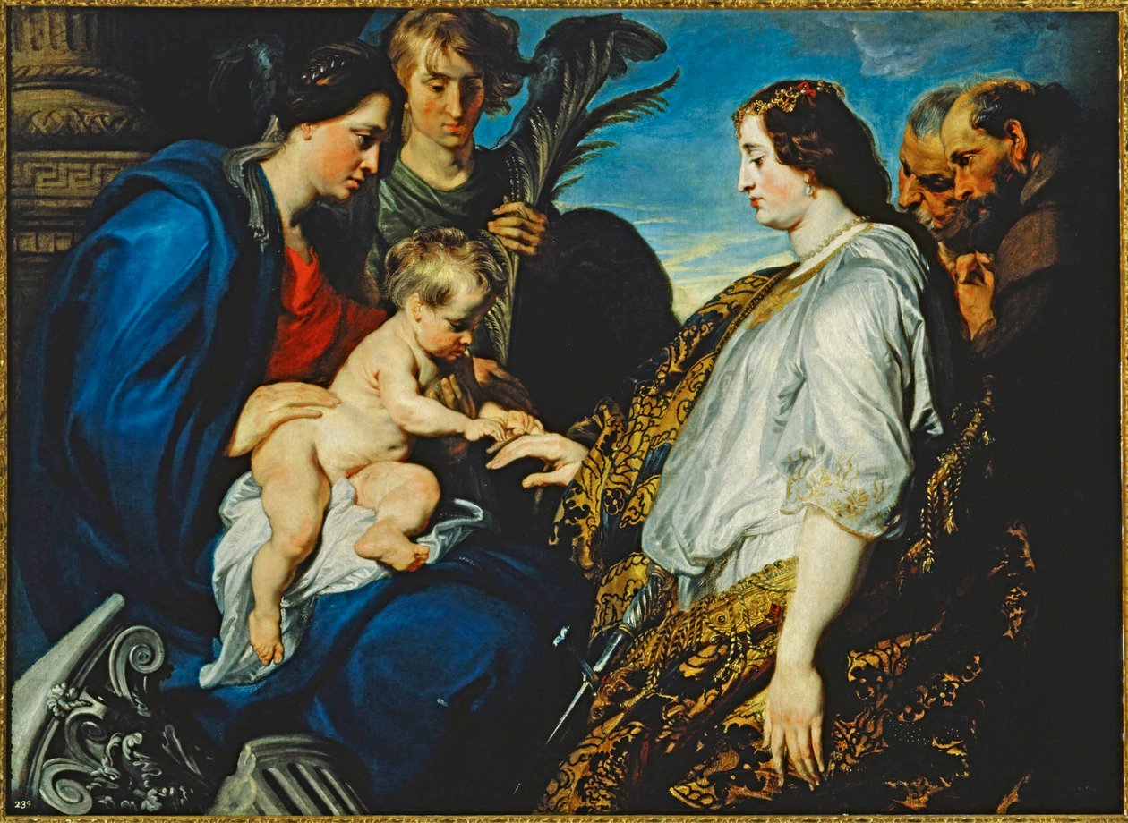 Den hellige Katarina af Alexandrias mystiske ægteskab (maleri på lærred) af Anthony van Dyck