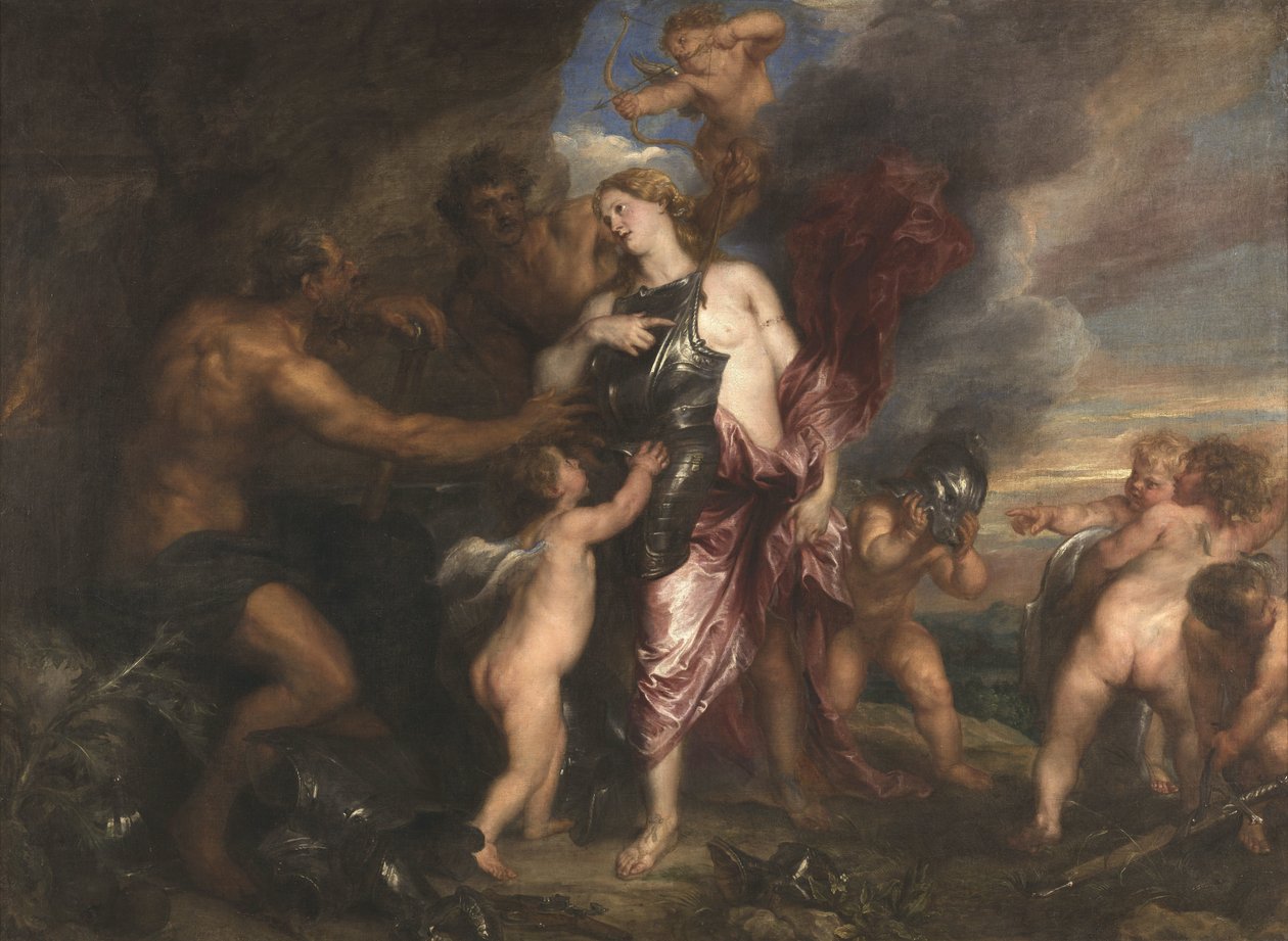 Thetis modtager den nye rustning til Achilles i Vulcanus’ smedje af Anthony van Dyck