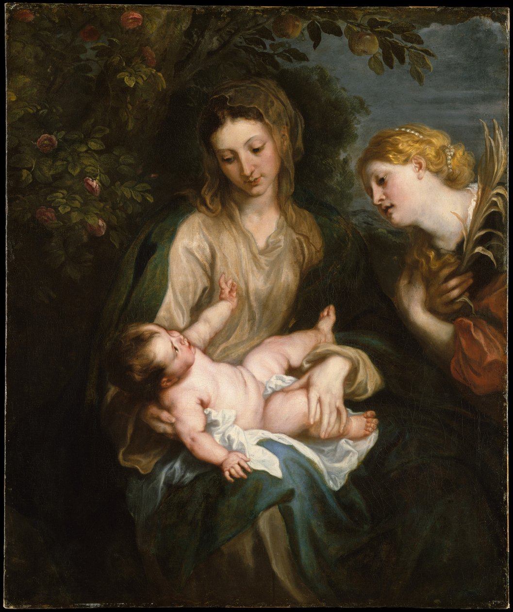 Jomfruen med barnet og Sankt Katarina af Alexandria af Anthony van Dyck