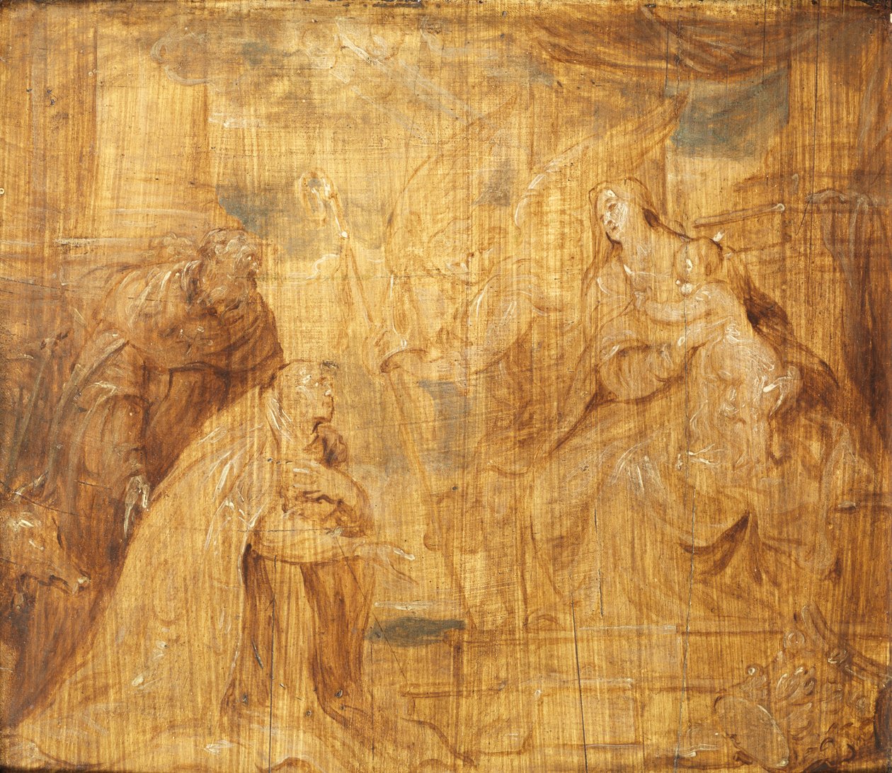 Jomfru og barn med en biskopdonor og Sankt Anthony Abbed, 1628-32 af Anthony van Dyck
