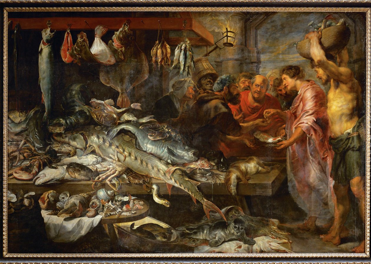Et fiskemarked, ca. 1618 (olie på lærred) af Anthony van & Snyders Frans (1579-1657) Dyck