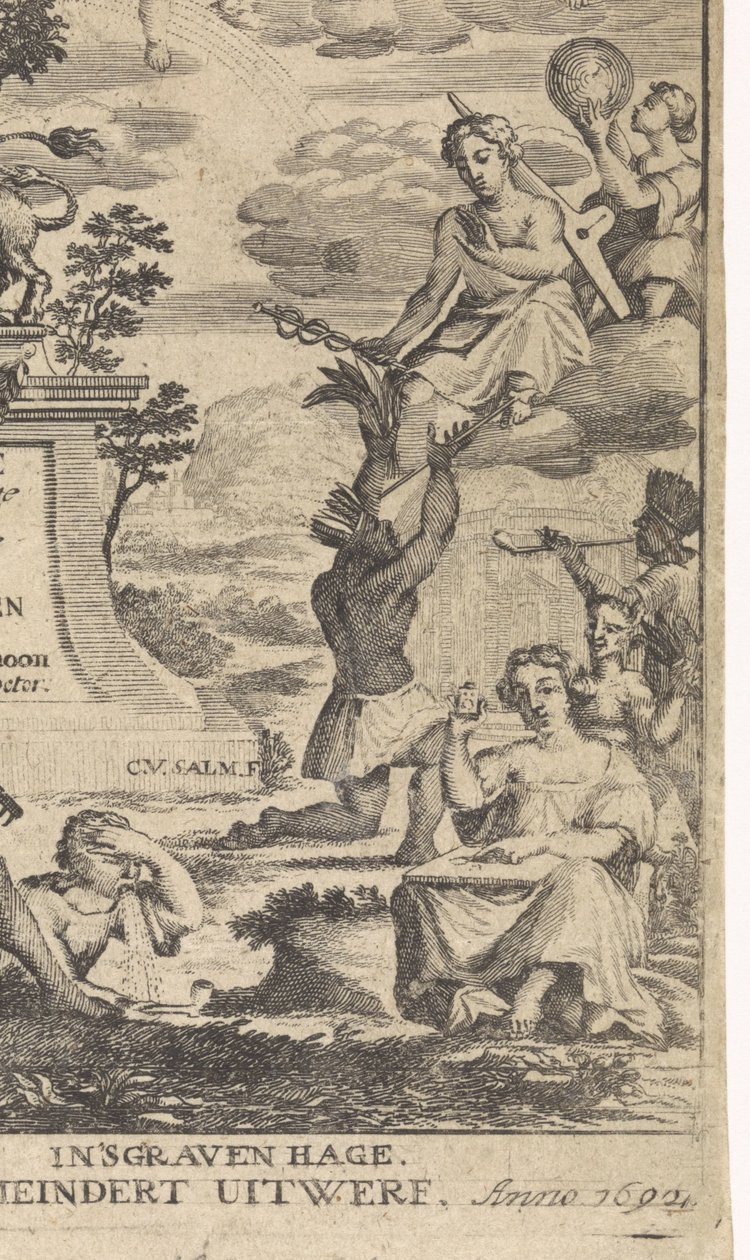 Allegori af botanik Titelside for: Theodorus Schoon, True Exercise and Analysis of Plants, 1692 af Anthony van Zijlvelt