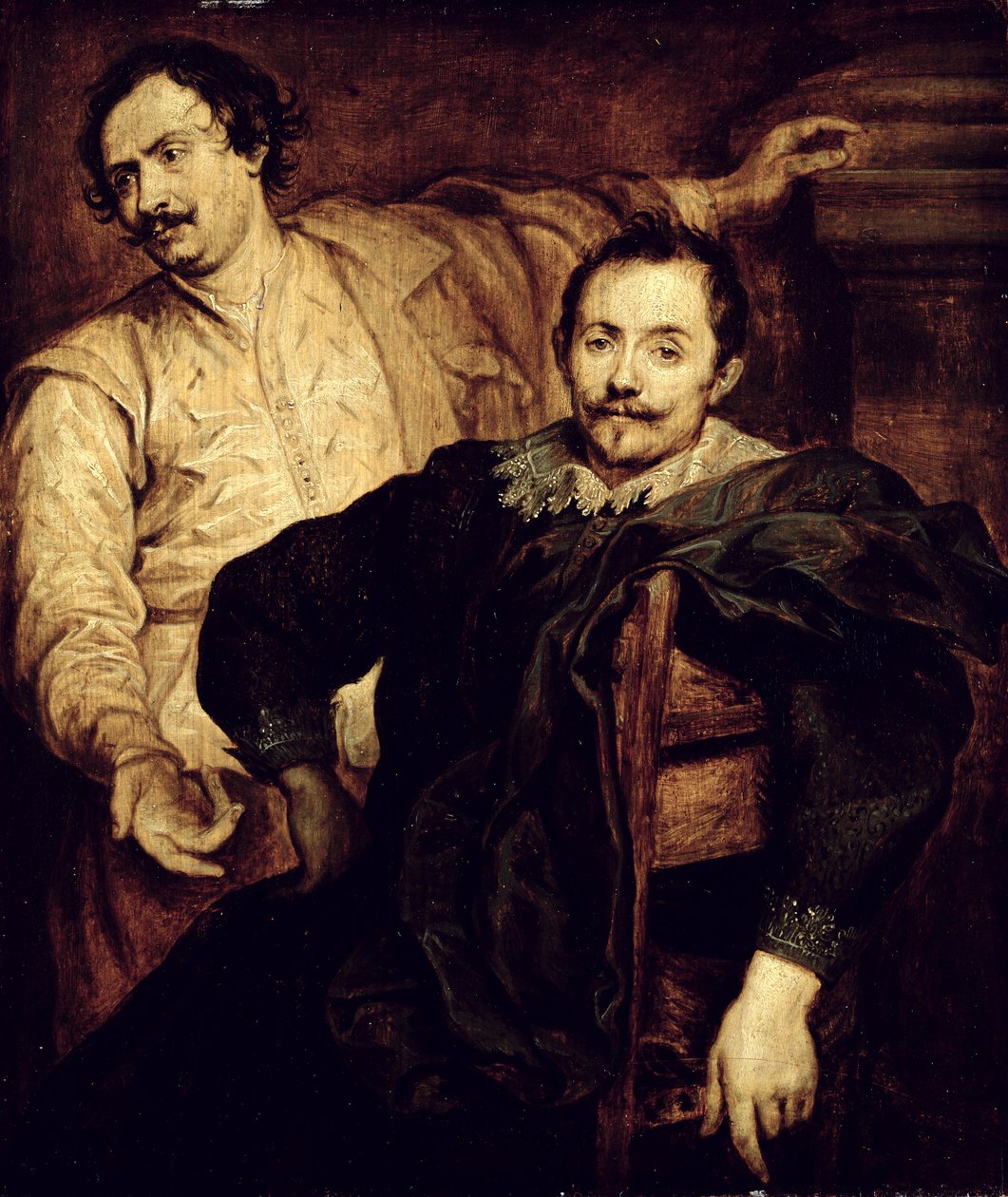 Dobbeltportræt af de Wael-brødrene Lucas (1591-1661) og Cornelis (1592-1667) af Anthony van studio of Dyck