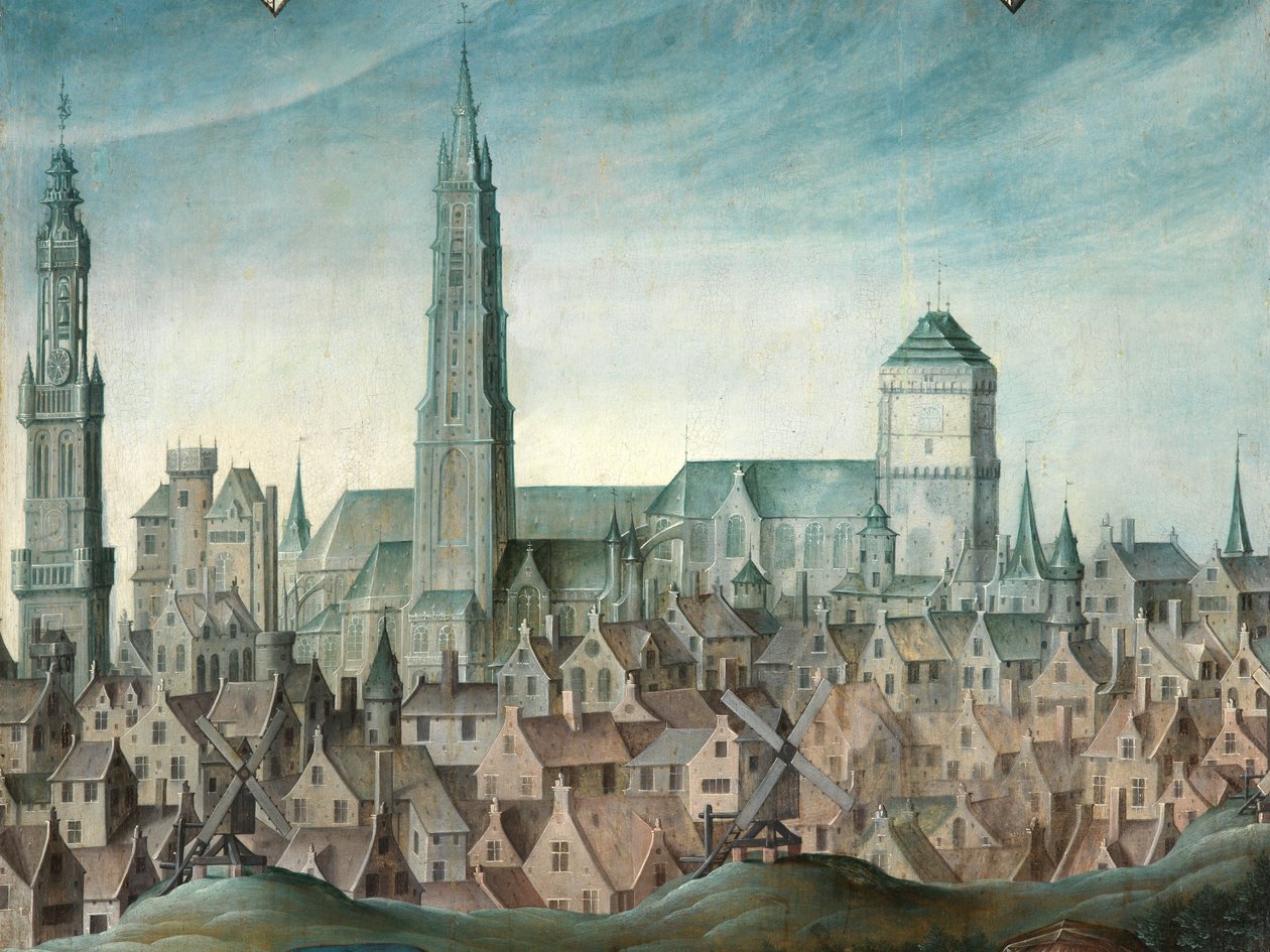 Detalje af portræt af Juan Pardo II og hans hustruer Anna Ingenieulandt og Maria Anchemant af Anthuenis (1536 1613) Claeissins or Claeissens