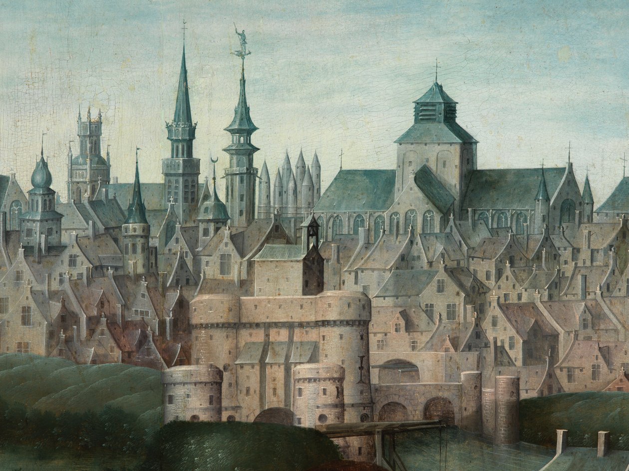 Detalje af portræt af Juan Pardo II og hans hustruer Anna Ingenieulandt og Maria Anchemant af Anthuenis (1536 1613) Claeissins or Claeissens