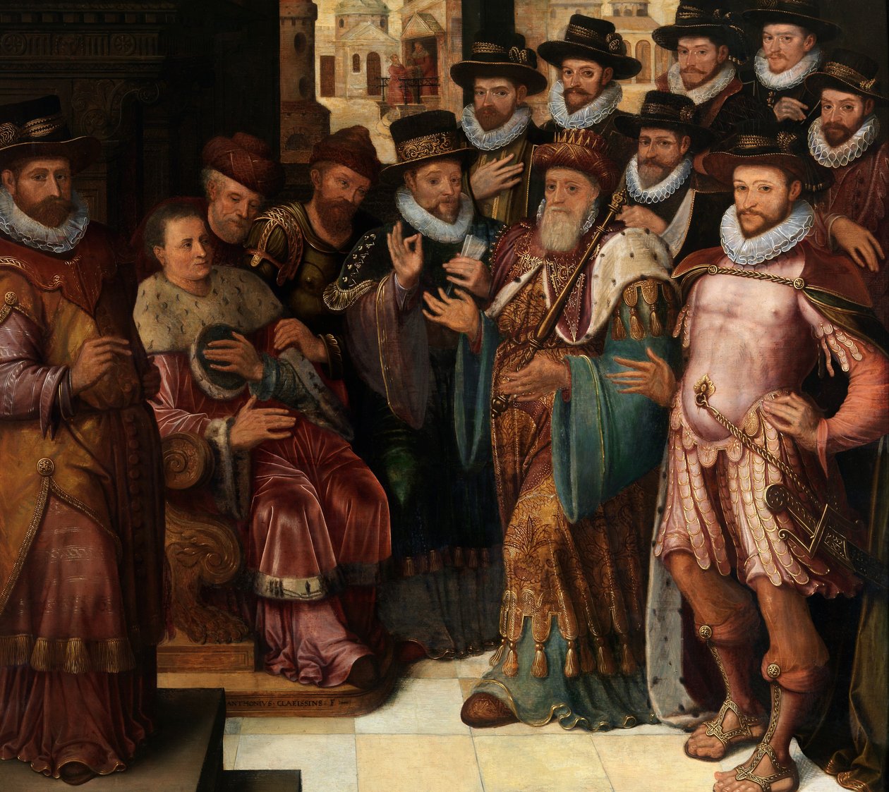 The Judgment of Cambyses (olie på panel) af Anthuenis (1536 1613) Claeissins or Claeissens