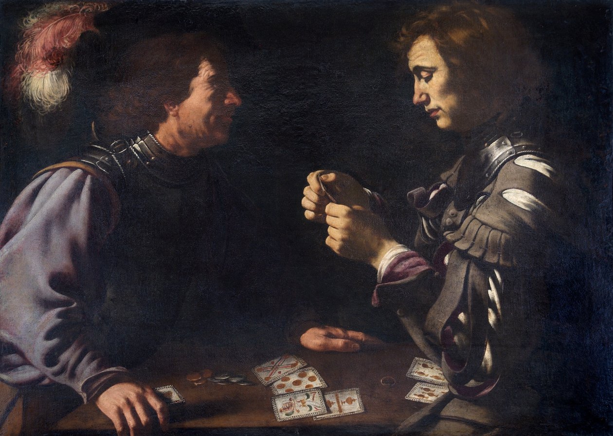 Kortspillere, ca. 1620 (olie på lærred) af Antiveduto Gramatica