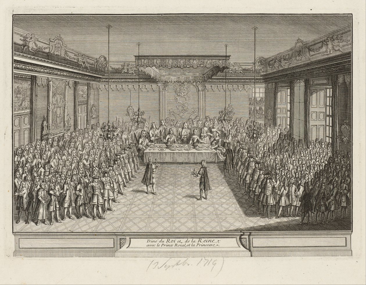 Præsentationsbanket i Corner Parade Hall i Dresden Palace den 3. september 1719 af Francois Antoine Aveline