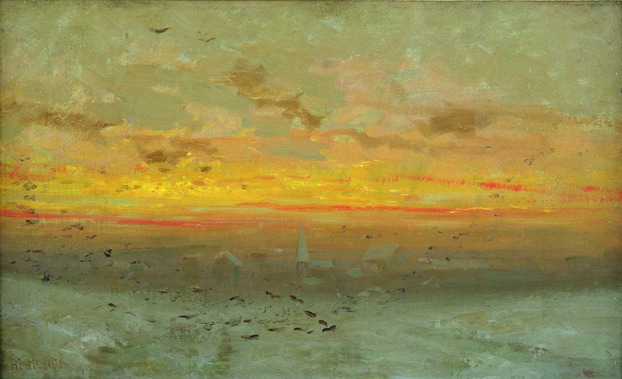 The Courgent Plain efter snefald af Antoine Chintreuil