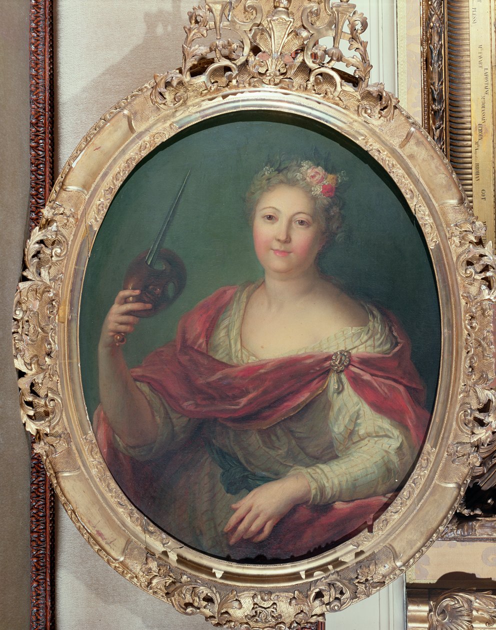 Mlle Desmares som Thalia, Muse of Comedy, c.1720 af Charles Antoine Coypel