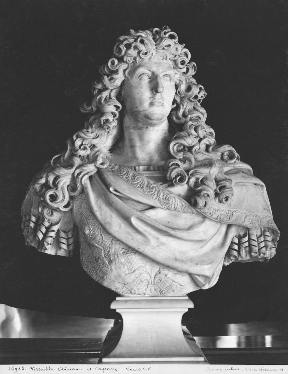 Buste af Ludvig XIV (1638-1715) c.1678-81 (marmor) af Antoine Coysevox