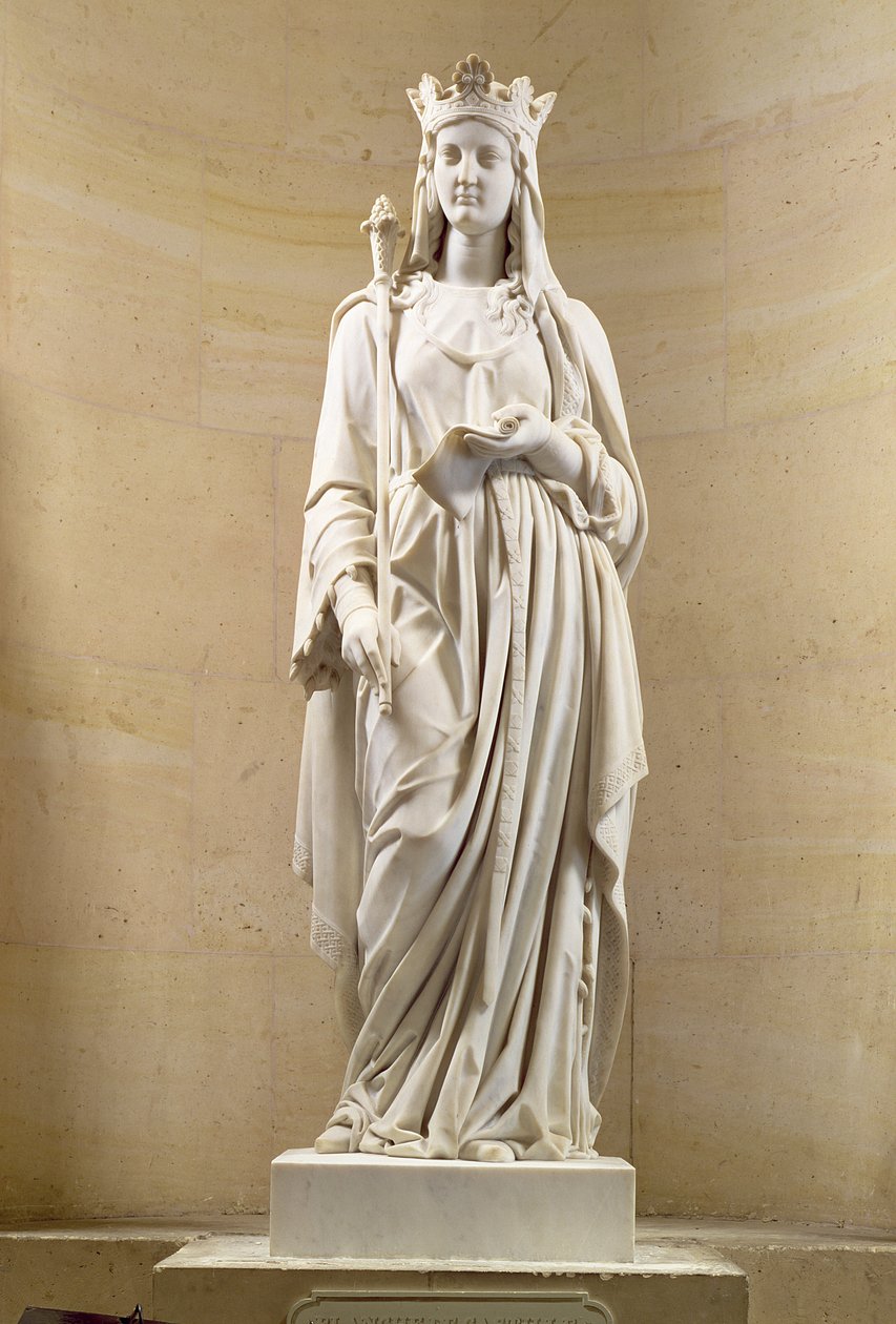 Blanche af Castilien (1188-1252) Dronning af Frankrig, 1837 (marmor) af Antoine Etex