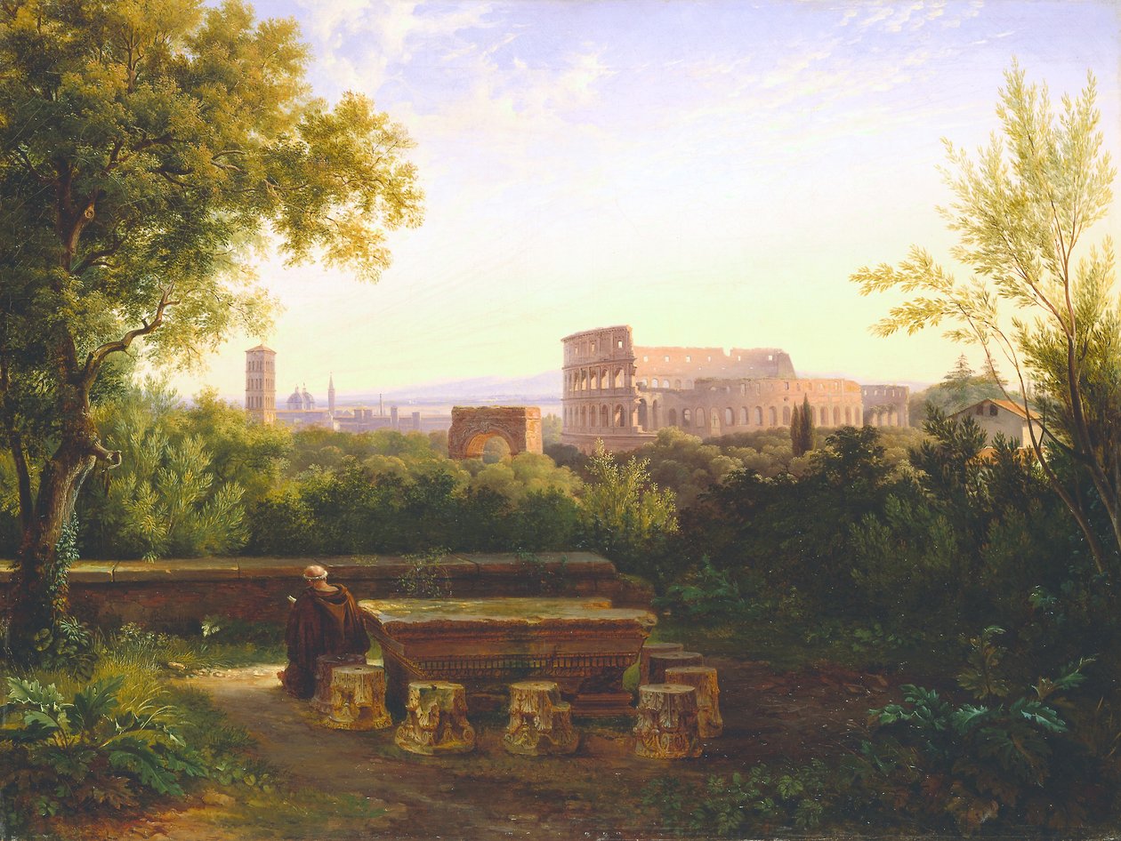 Udsigt over Colosseum fra Orti Farnesiani, 1833 af Antoine Fèlix Boisselier