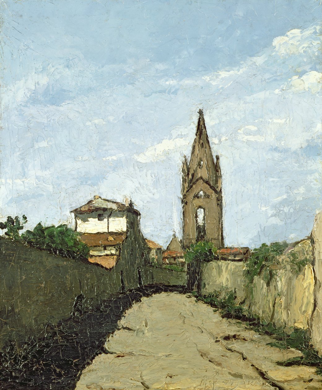 Landsbykirken, c.1866-70 af Antoine Fortune Marion
