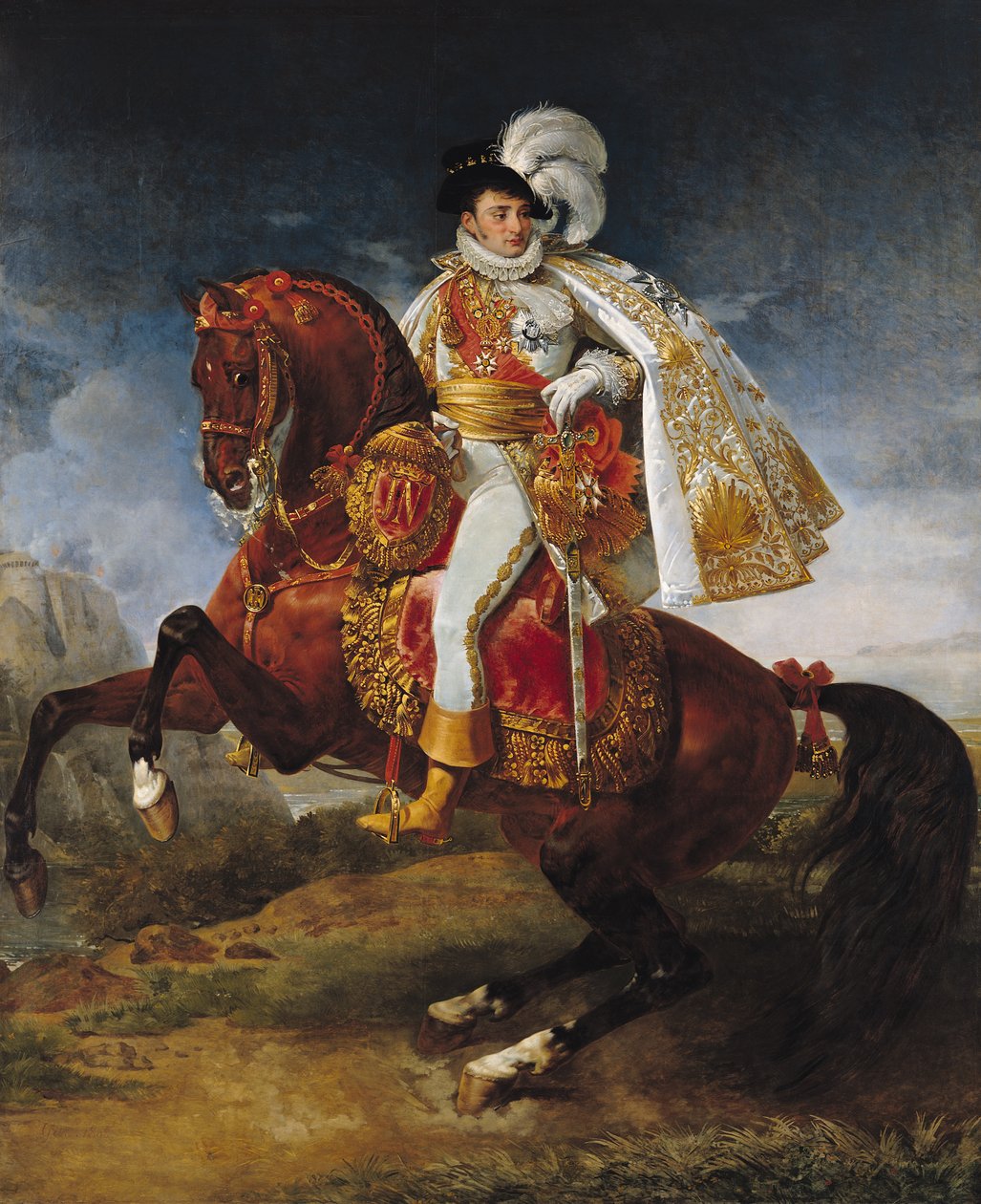 Rytterportræt af Jerome Bonaparte (1784-1860) 1808 af Antoine Jean Gros