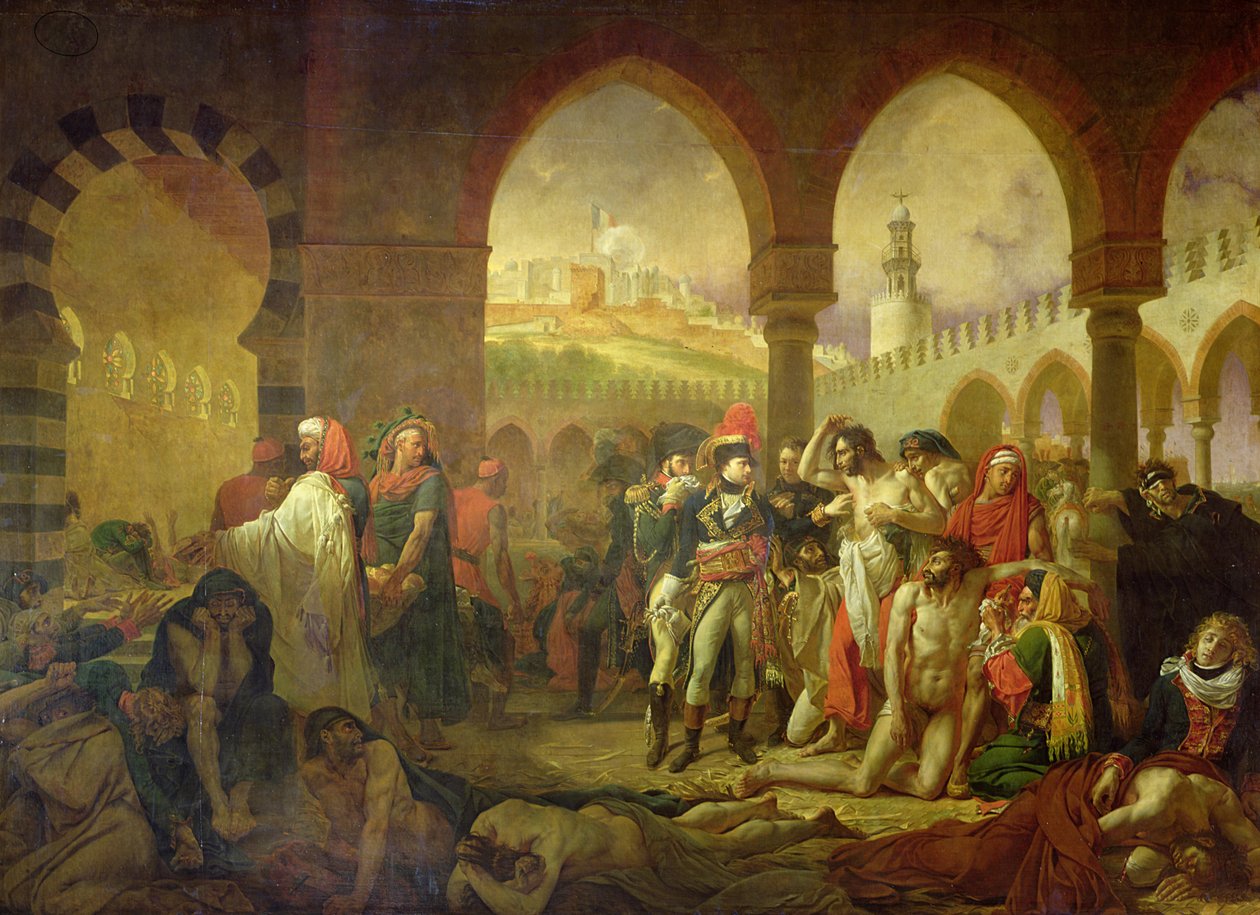 Napoleon Bonaparte (1769-1821) besøgte den pest ramte Jaffa, 11. marts 1799, 1804 af Antoine Jean Gros