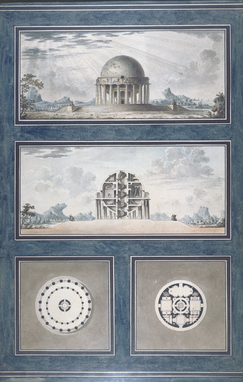 Design til et hus for en kosmopolit, 1783 af Antoine Laurent Thomas Vaudoyer