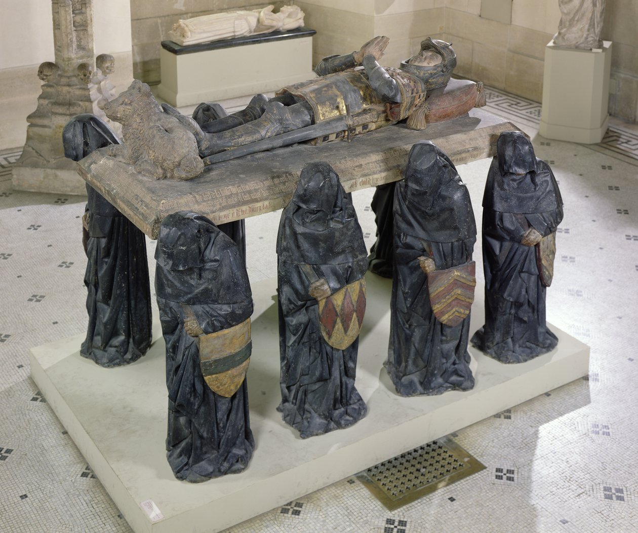 Graven af Philippe Pot (1428-94) fra Citeaux Abbey, ca. 1480-83 (polykrom sten) (se også 98041) af Antoine Le Moiturier