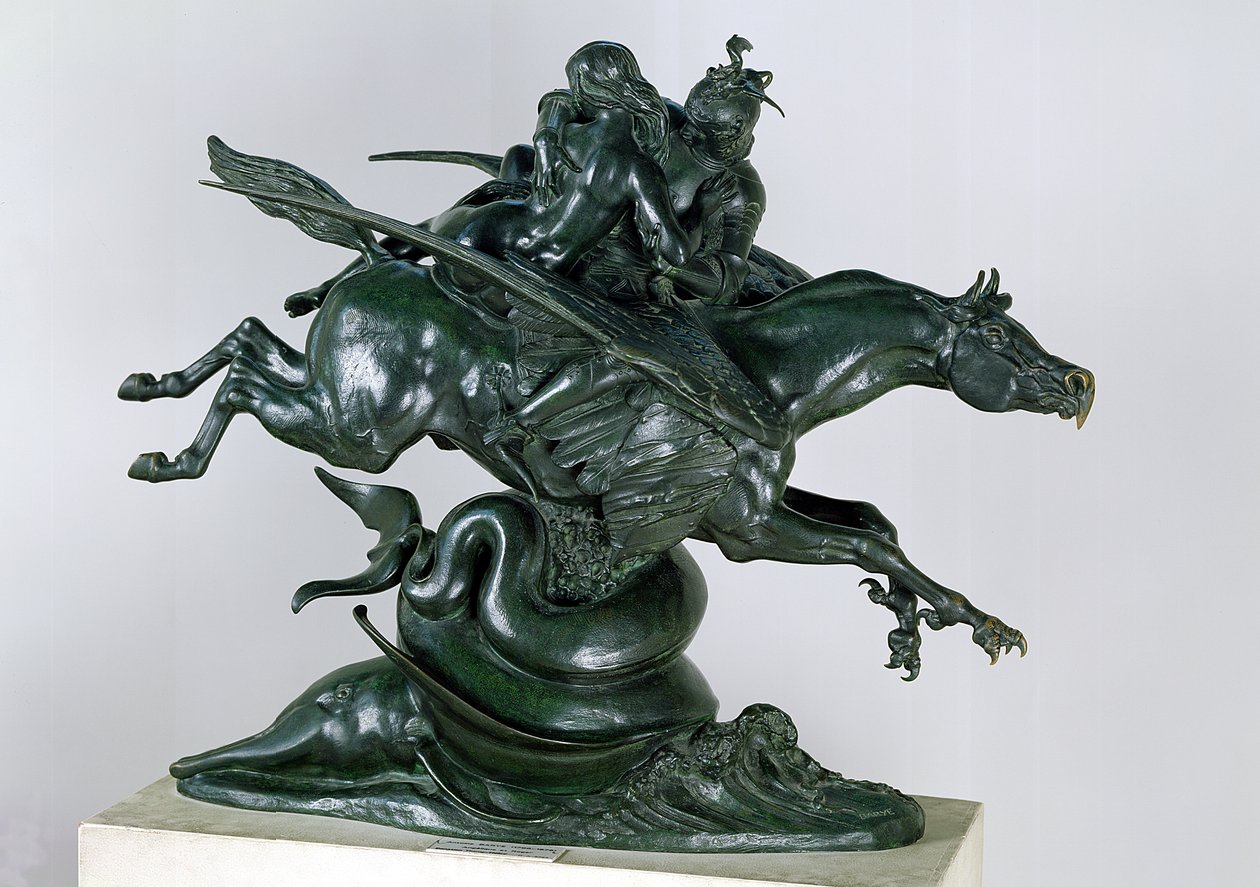 Ruggiero og Angelica (bronze) af Antoine Louis Barye