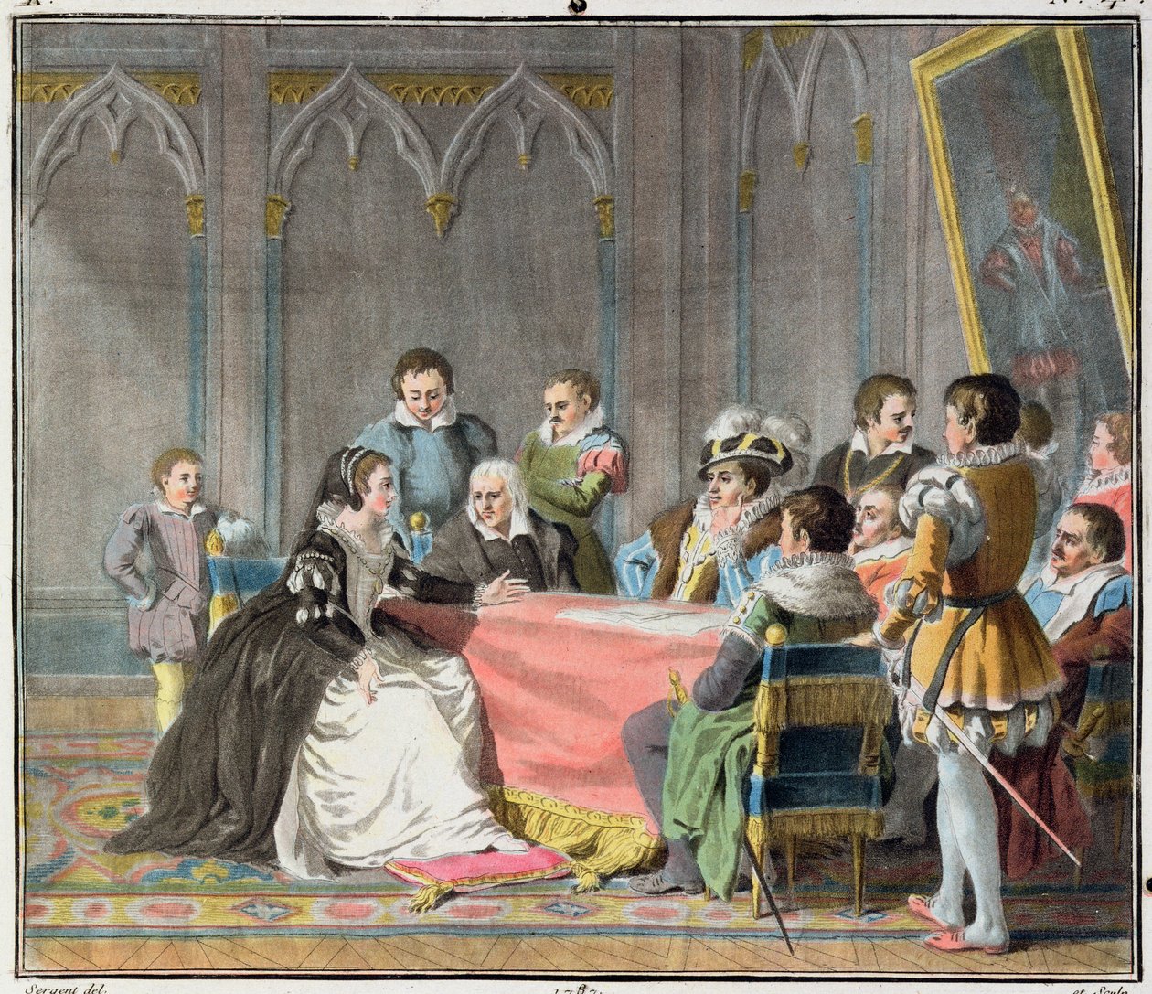 Marguerite de Valois (1553-1615) foran den spanske inkvisition, 1787 af Antoine Louis Francois Sergent Marceau