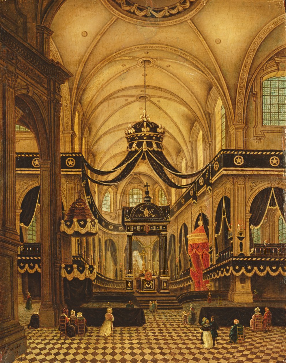 Begravelse af Louis Belmas i Cambrai Cathedral af Antoine Louis Saint Aubert