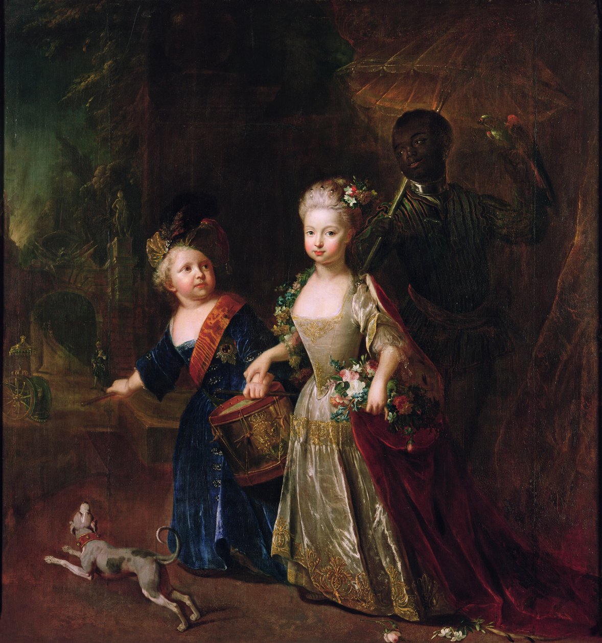 Kronprins Frederik II med sin søster Wilhelmine, 1714 af Antoine Pesne