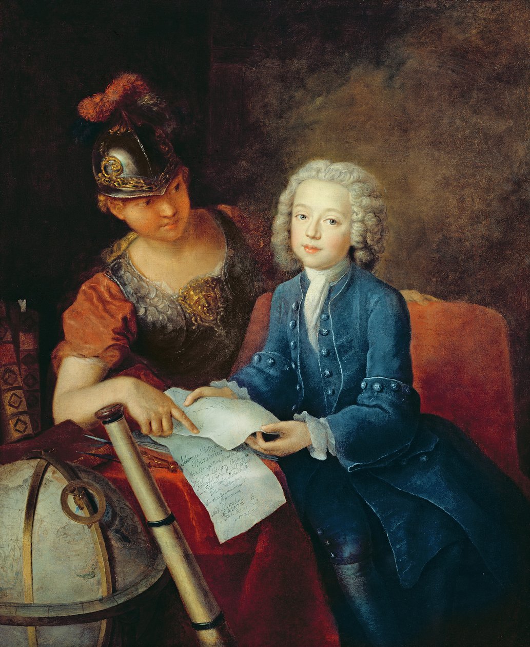 Jean-Philippe Baratier (1721-40) præsenteret for Minerva, 1735 af Antoine Pesne