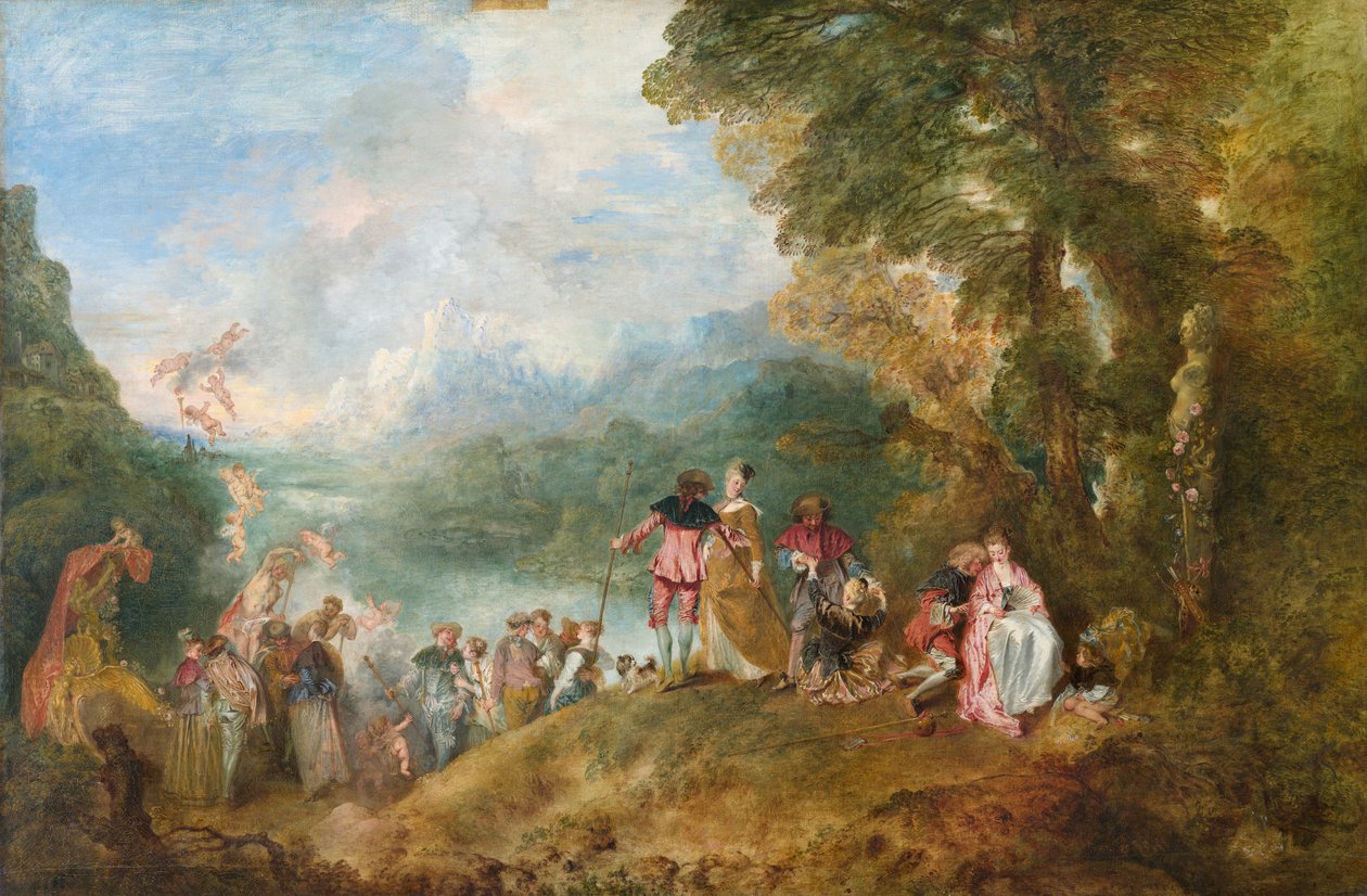 Pilgrimsrejse til Cythera, såkaldt The Embarkation for Cythera af Jean Antoine Watteau