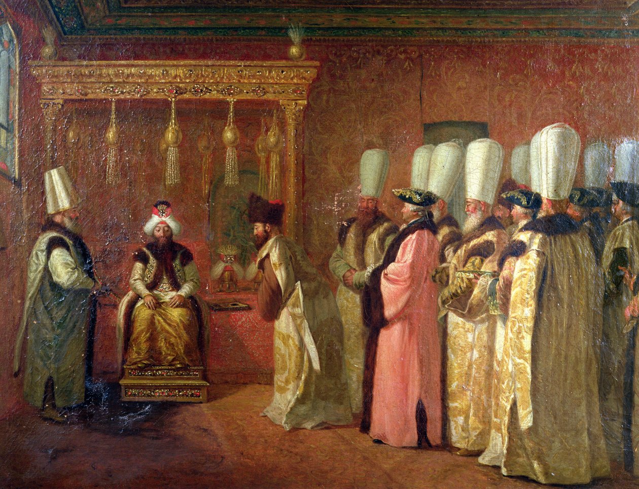 Publikum af Charles Gravier (1717-87), Comte de Vergennes, med sultanen Osman III (1699-1757) i Konstantinopel, 1755 af Antoine de Favray