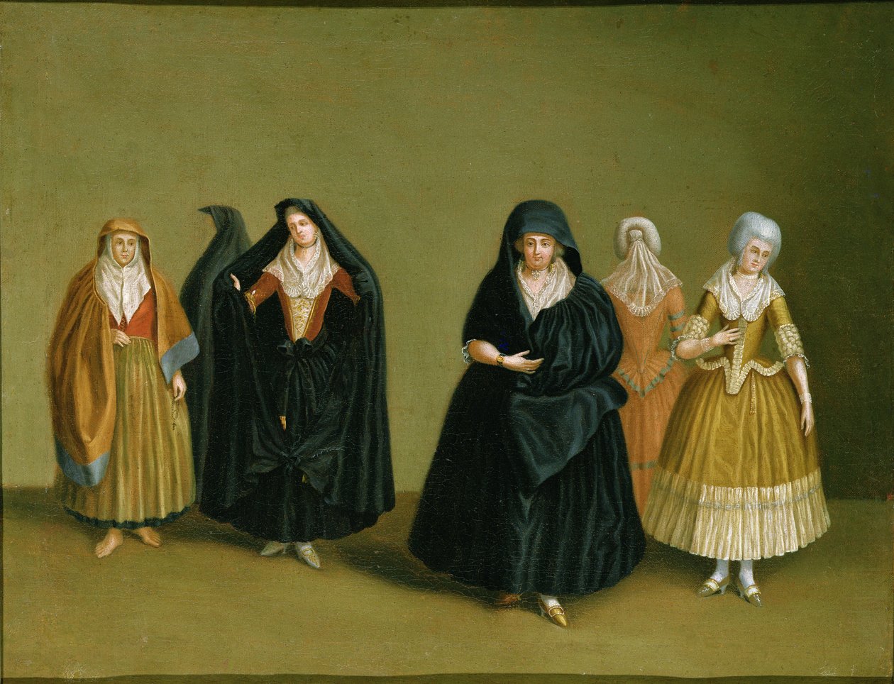Ladies of the Knights of Malta med deres tjenestepige af Antoine de Favray