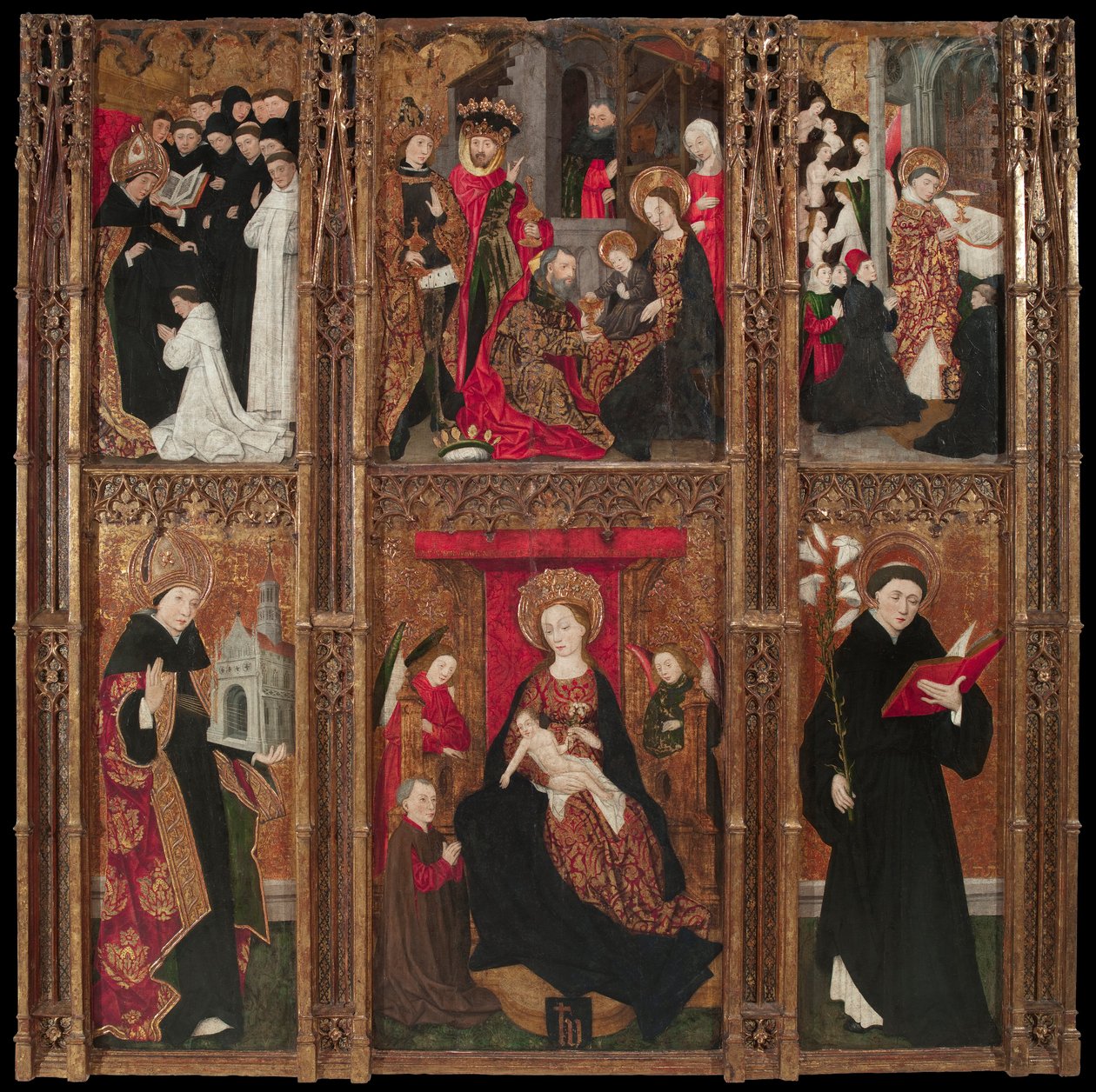 Altertavle af Jomfruen, Sankt Augustin og Sankt Nikolaus af Tolentino af Antoine de Lonhy