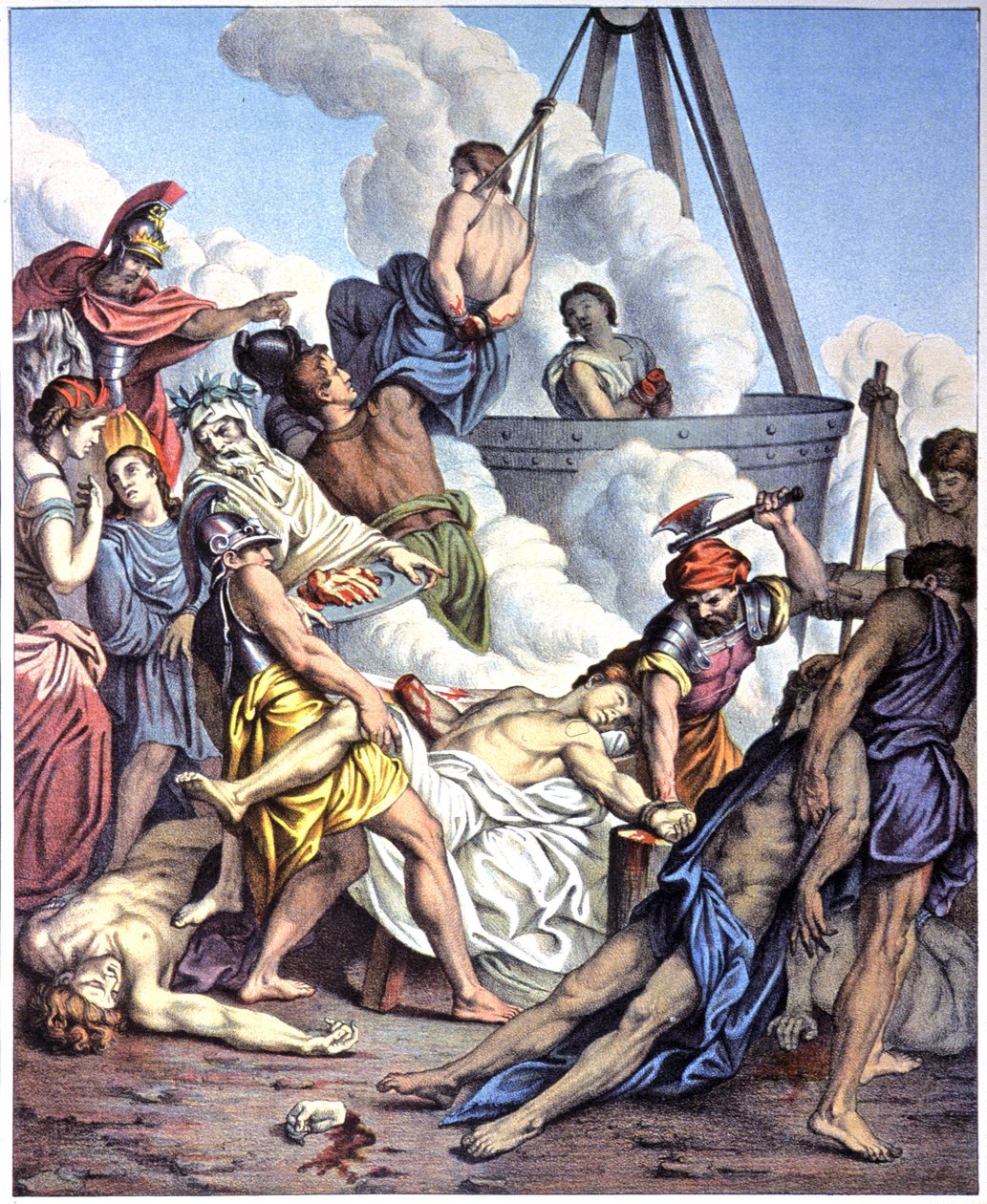 Macchabeernes martyrium, midten af det 19. århundrede (illustration) af Antoine (after) Dieu