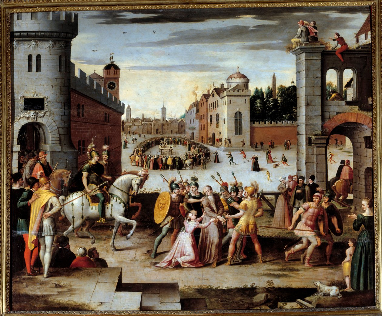 Arrestation og tortur af Thomas More (1478-1535) engelsk filosof og kansler. Kong Henrik VIII krævede præsterne og Thomas More, derefter andre laikere, en ed, der anerkendte kongens åndelige overhøjhed. More, der nægtede at gøre det, blev fængslet i Tow af Antoine (follower of) Caron