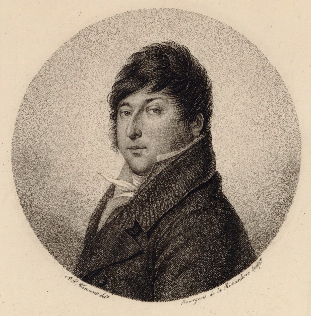 Portræt af komponisten Rodolphe Kreutzer 1766-1831. af Antoine Achille Bourgeois de La Richardiere