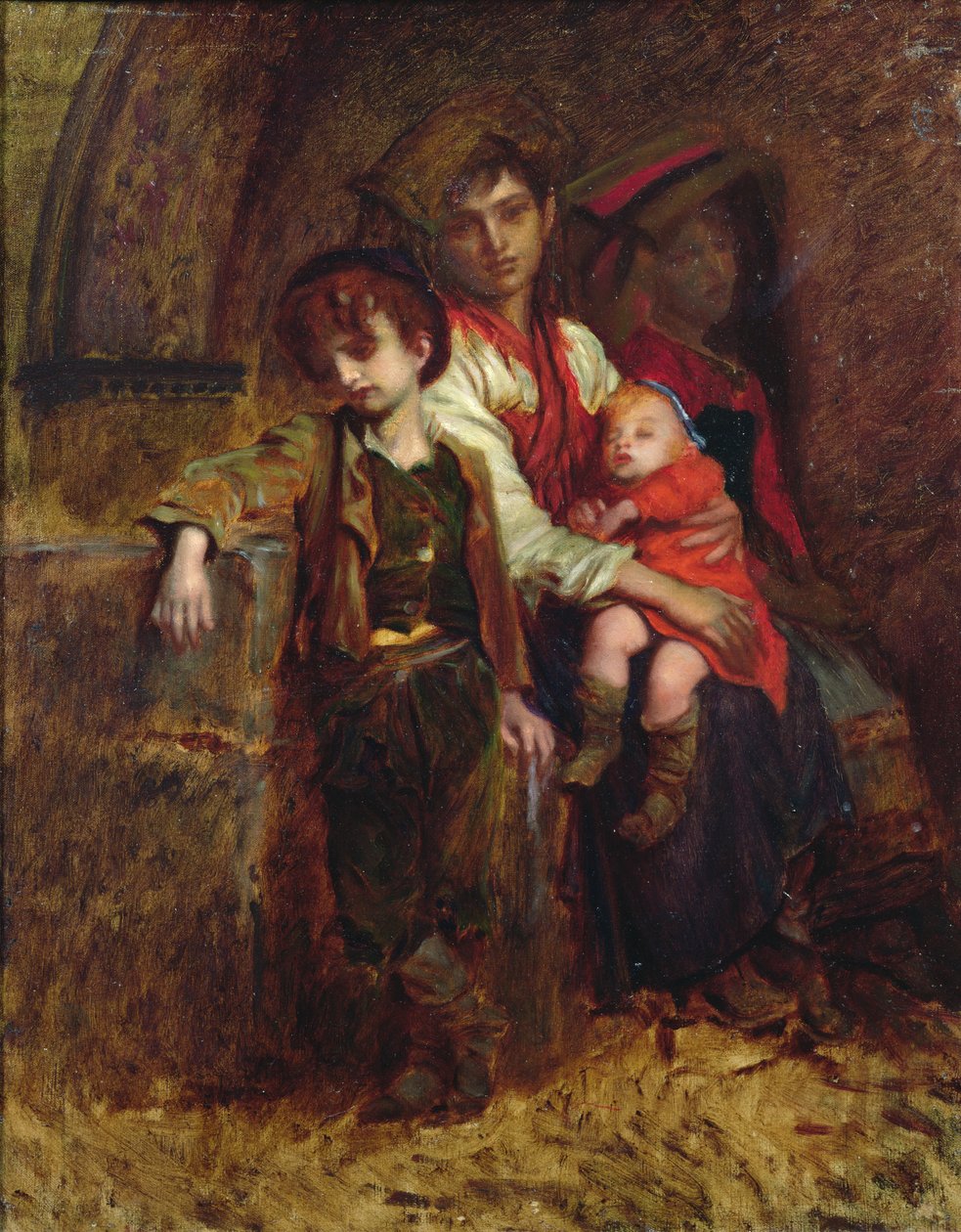 En familie af bønder af Antoine Auguste Ernest Herbert or Hebert