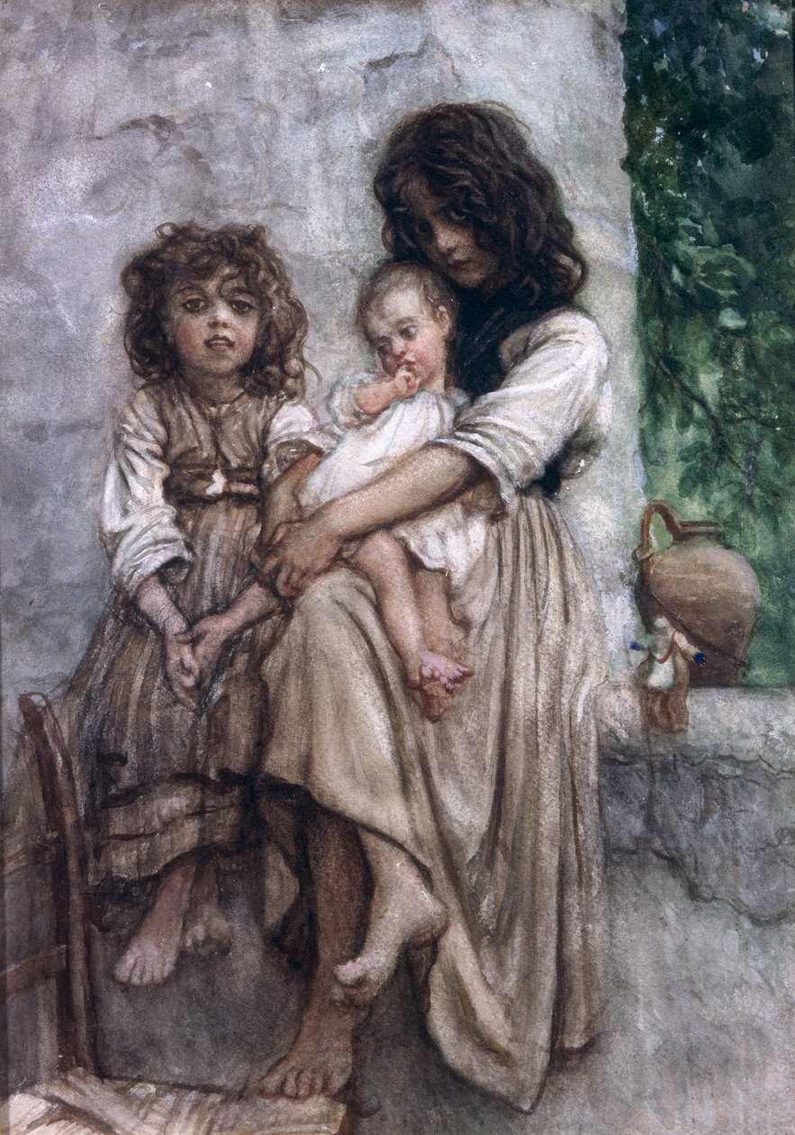 Unge piger fra Ischia af Antoine Auguste Ernest Herbert or Hebert