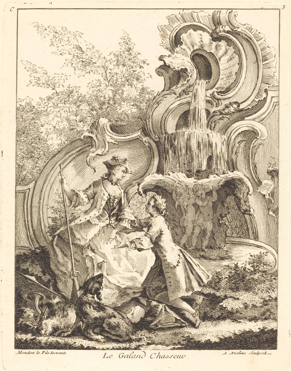 Galandsjægeren af Antoine Aveline after Jean Mondon