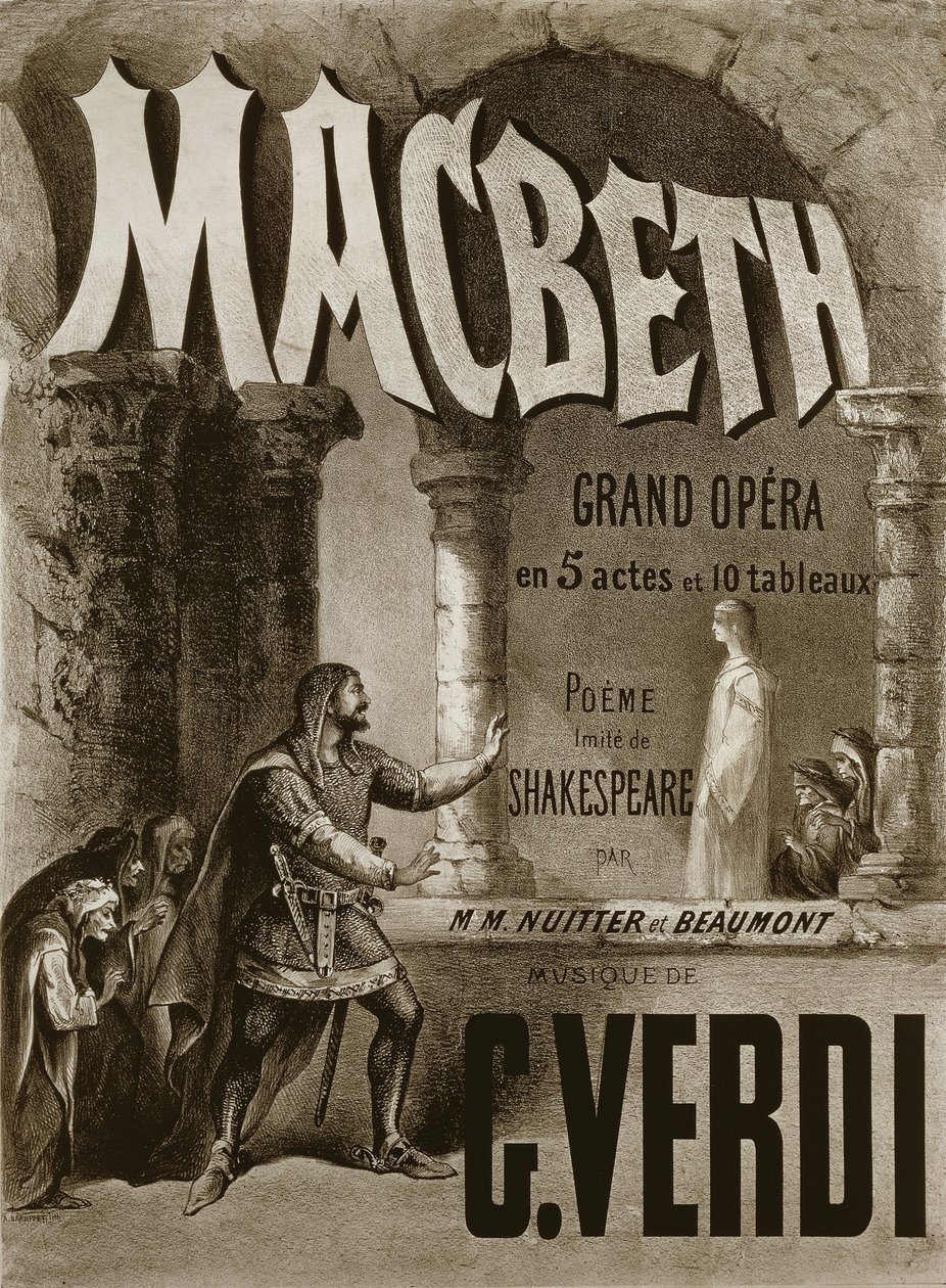 Plakat til operaen Macbeth af Giuseppe Verdi (plakat) af Antoine Barbizet