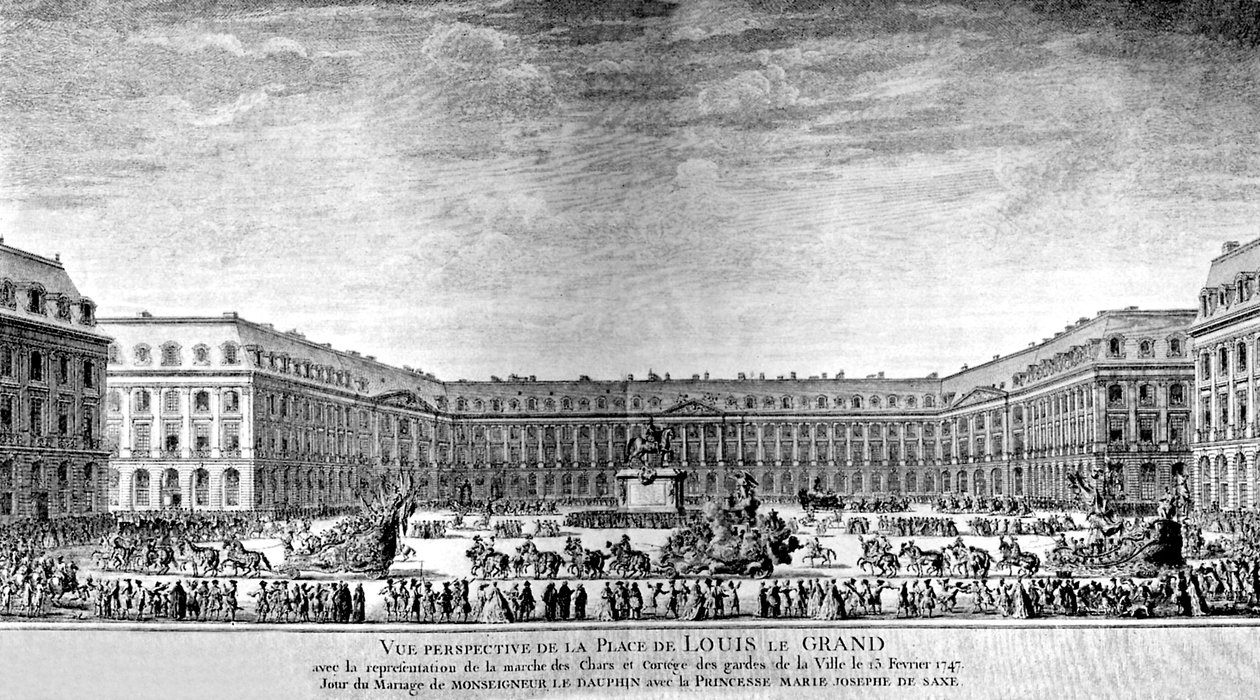 Ludvig den Stores plads i Paris af Antoine Benoist or Benoit du Cercle