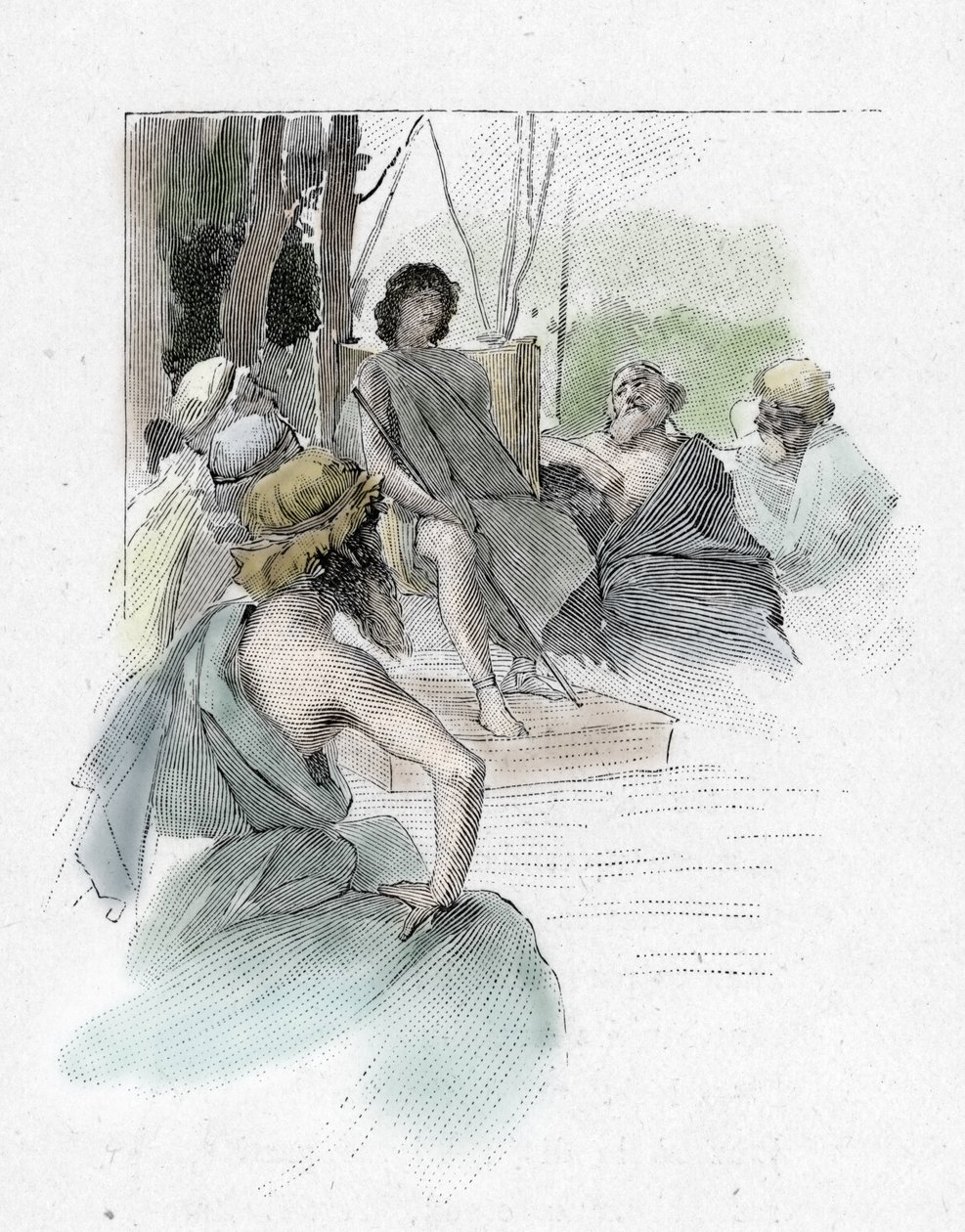 Odyssee of Homere: Singing II: Telemaque genforener forsamlingen af gamle grækere og lytter til talen fra Egyptios, hvis søn Antiphus rejste med Ulysses (Odyssey af Homer: Telemachus kalder til en forsamling af borgere i Ithaca for at diskutere, hvad der s af Antoine Calbet