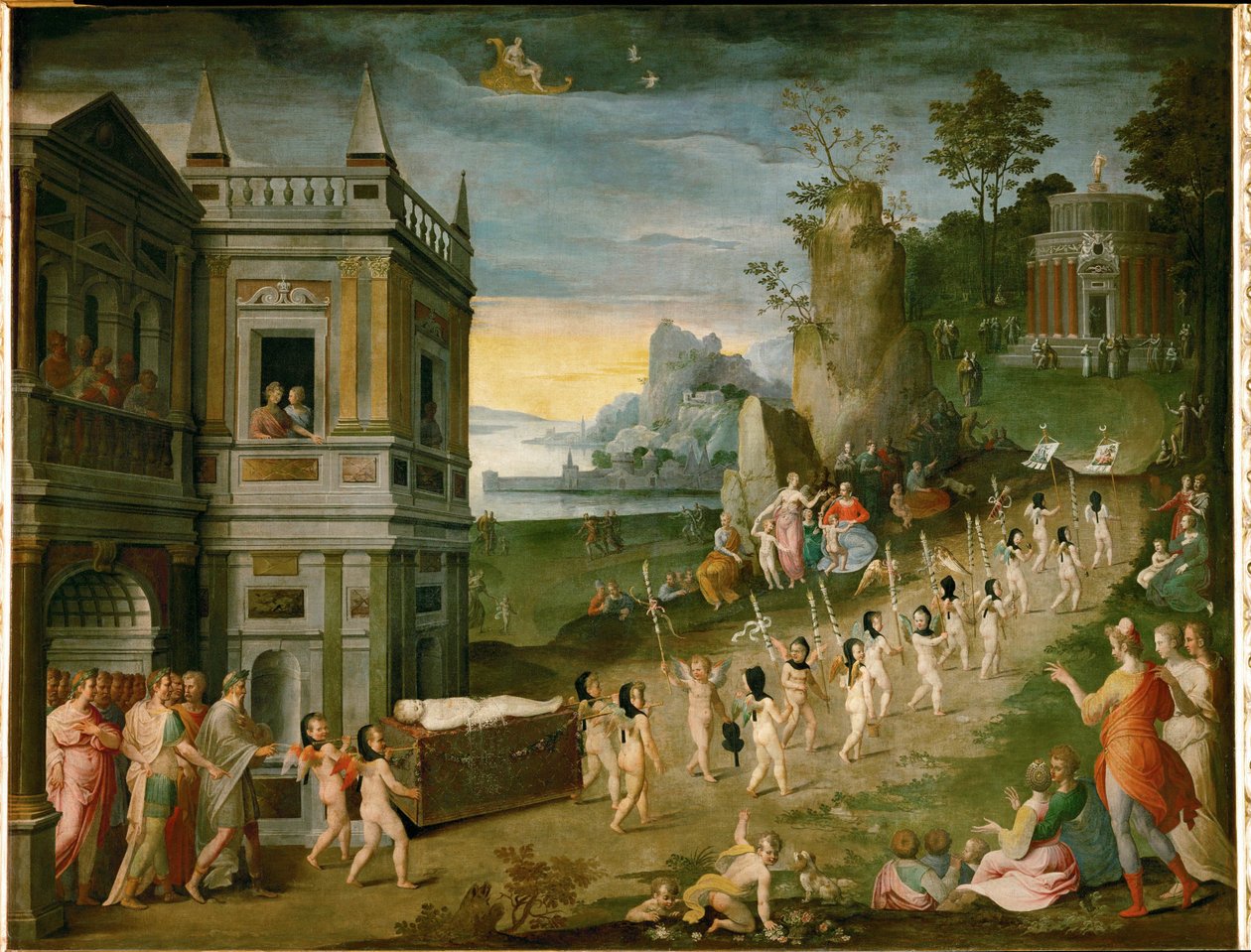 Allegori eller Amors begravelse ... af Antoine Caron